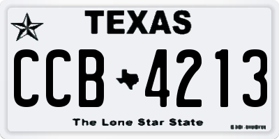 TX license plate CCB4213