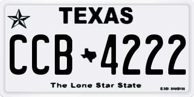 TX license plate CCB4222