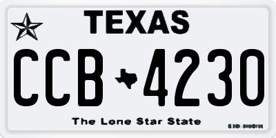 TX license plate CCB4230