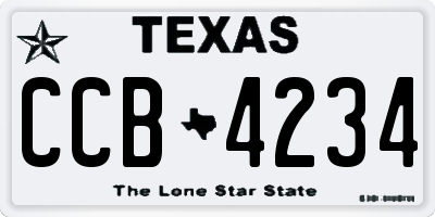 TX license plate CCB4234