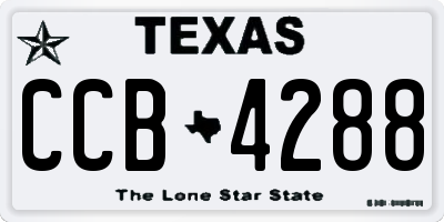 TX license plate CCB4288