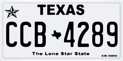 TX license plate CCB4289