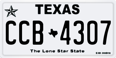 TX license plate CCB4307