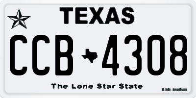TX license plate CCB4308