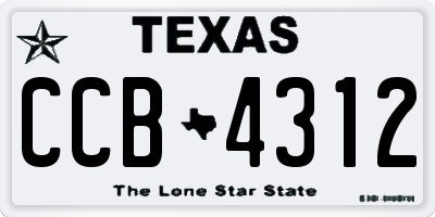 TX license plate CCB4312