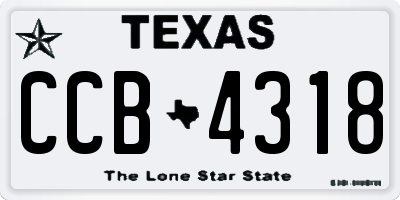 TX license plate CCB4318
