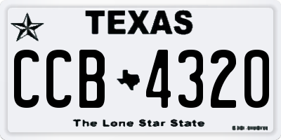 TX license plate CCB4320