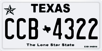 TX license plate CCB4322