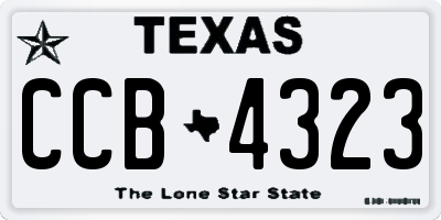 TX license plate CCB4323