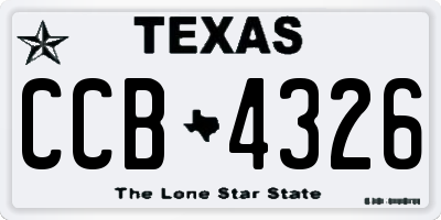 TX license plate CCB4326