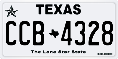 TX license plate CCB4328