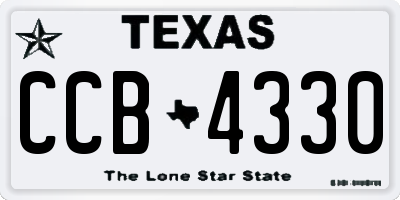 TX license plate CCB4330