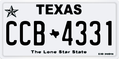 TX license plate CCB4331