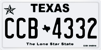 TX license plate CCB4332