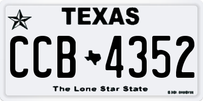 TX license plate CCB4352