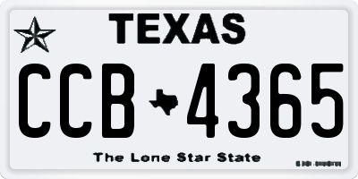 TX license plate CCB4365