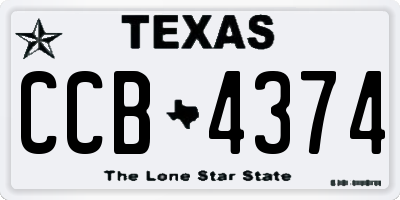TX license plate CCB4374
