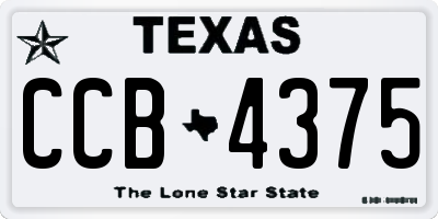TX license plate CCB4375