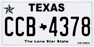 TX license plate CCB4378