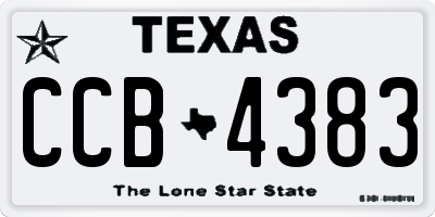 TX license plate CCB4383