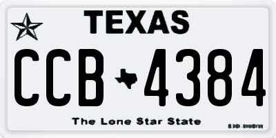 TX license plate CCB4384