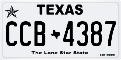 TX license plate CCB4387