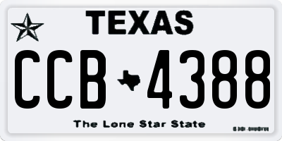 TX license plate CCB4388
