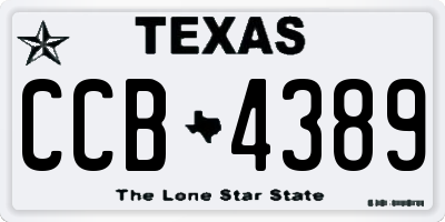 TX license plate CCB4389