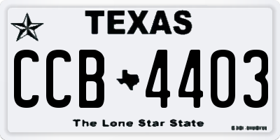 TX license plate CCB4403