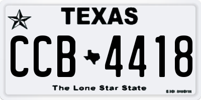 TX license plate CCB4418