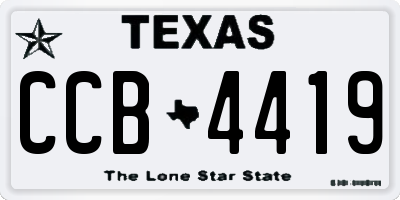TX license plate CCB4419