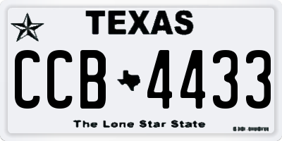 TX license plate CCB4433
