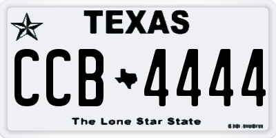 TX license plate CCB4444