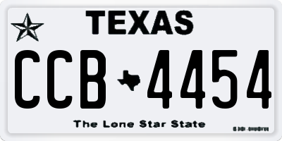 TX license plate CCB4454