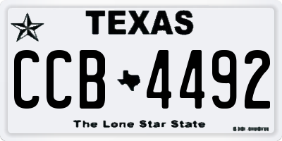 TX license plate CCB4492