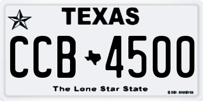 TX license plate CCB4500