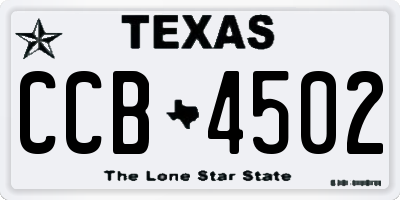 TX license plate CCB4502