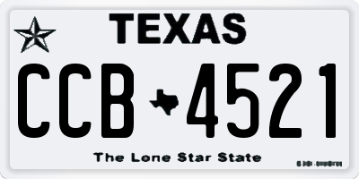 TX license plate CCB4521