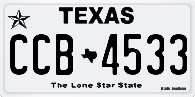 TX license plate CCB4533
