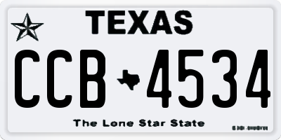 TX license plate CCB4534