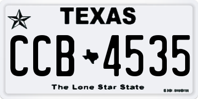 TX license plate CCB4535