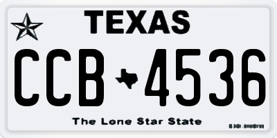 TX license plate CCB4536