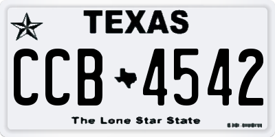 TX license plate CCB4542