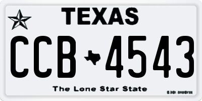 TX license plate CCB4543
