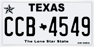 TX license plate CCB4549