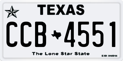 TX license plate CCB4551