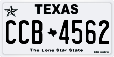 TX license plate CCB4562