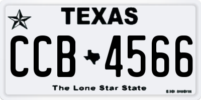 TX license plate CCB4566
