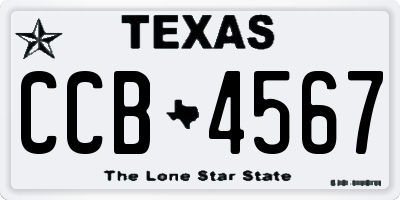 TX license plate CCB4567