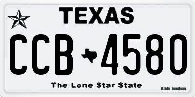 TX license plate CCB4580
